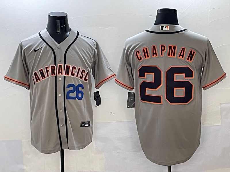 Men San Francisco Giants #26 Chapman Grey Game Nike 2025 MLB Jersey style 35->san francisco giants->MLB Jersey